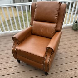 Leather Cuerdas Recliner Chair Brown 