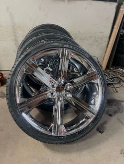 26 INCH CHROME REP WHEELS RIMS TIRES SENSORS MOUNTED BALANCED
