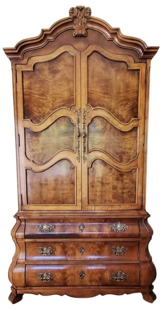 ✨ Henredon French Provincial Burlwood Armoire – Media, Storage, or Statement Piece ✨