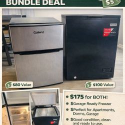 Mini Fridge + Frigidaire Chest Freezer – Bundle Deal