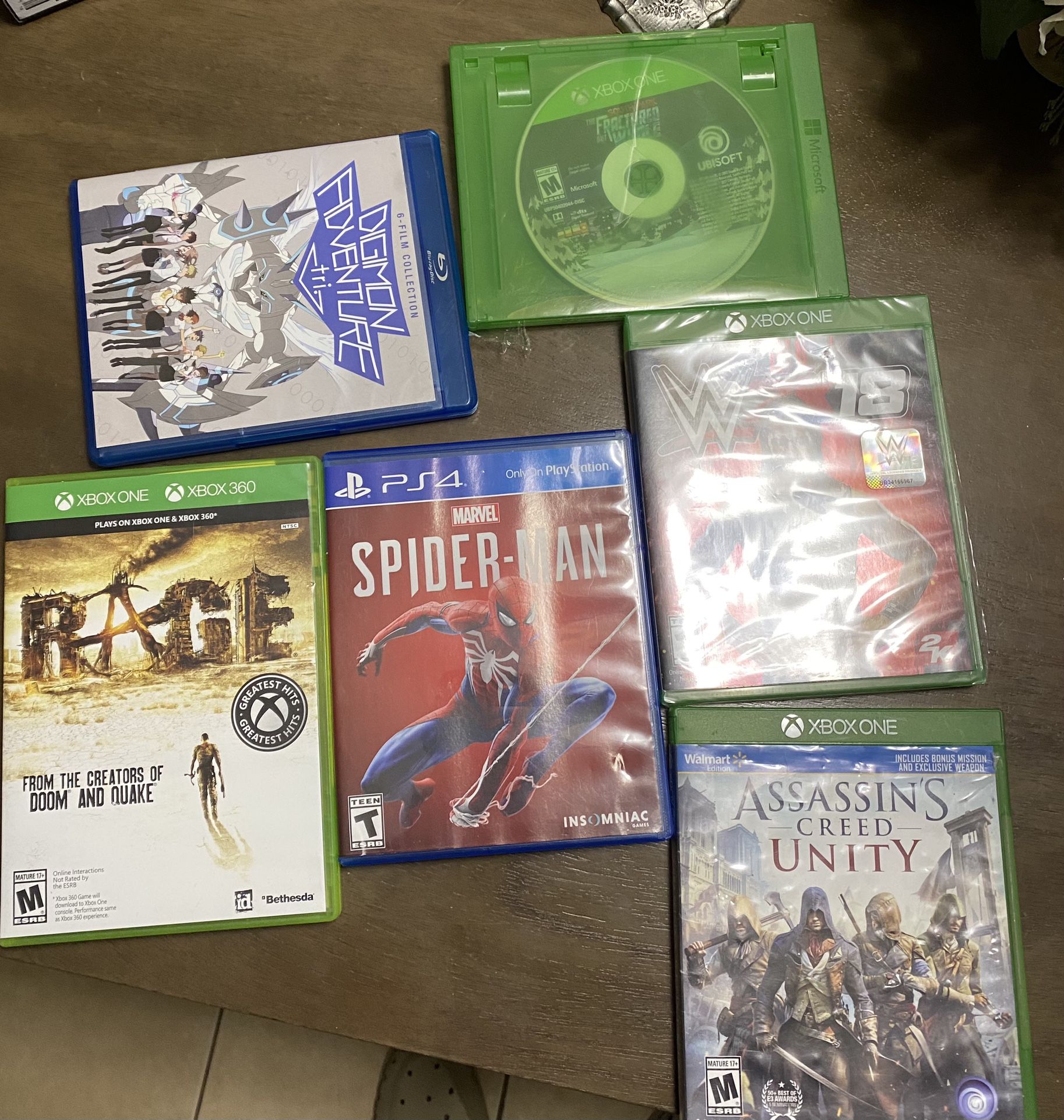 Spiderman PS4 South Park Xbox one assassin’s creed Xbox one