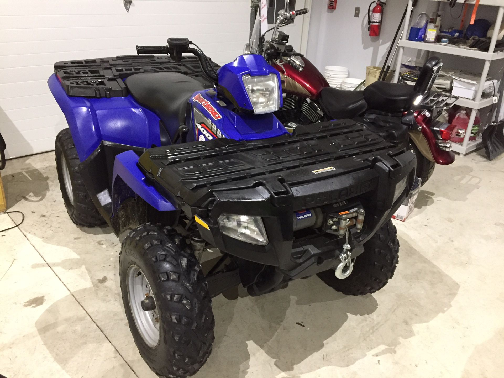 2005 polaris sportsman 400 4x4 atv with winch 2708 miles will trade
