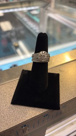 Two Piece White Gold Wedding 14 Karat