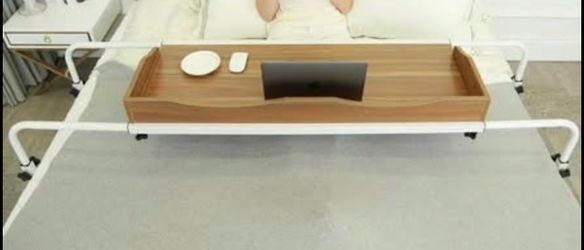 Over the Bed Table with Wheels (Adjustable Length and Height)