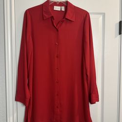 Chicos Red Drama Fashion Rosey Top
