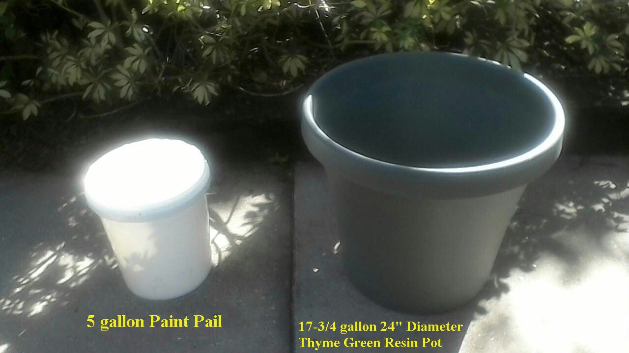 24 inch-17-3/4 gal. Thyme Green Resin Pot