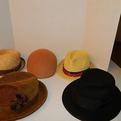 Vintage Lot Fedora Hats and Stetson Paper Boy Cap You Get All!!