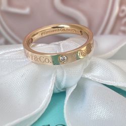 Tiffany & Co. Band Ring with Diamonds Rose Gold 18K size 5 NEW $1750