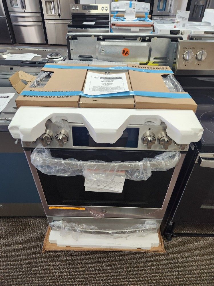 Profile 30 in. 5 Burner Slide In Dual Fuel Range in Stainless Steel with True Convection and Air Fry