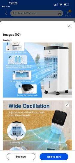 3-in-1 Evaporative Air Cooler 4 Modes 3 Speeds 3.5L Removable Water Tank with Remote Timer and Ice Packs