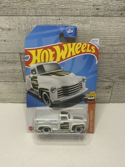 Hot Wheels White  ‘1952 Chevy Pickup Truck / HW Hot Trucks • Die Cast Metal • Made in Malaysia 