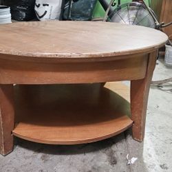 Wood Round Coffee Table 