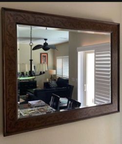 Large Beveled Finest Quality High End Wood Framed Wall Mirror Robb and Stucky Furniture Store
