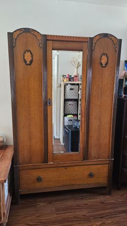 Vintage Wood Armoire