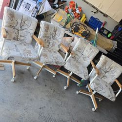 Table And Rolling Chairs