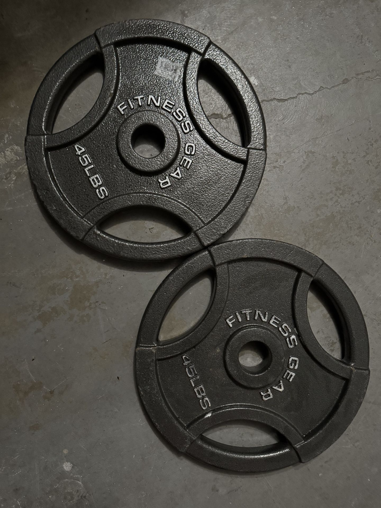 Pair Of 45 Pound Fitness Gear Olympic Weights