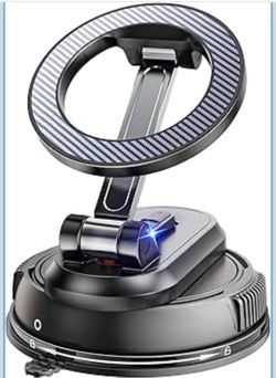 2-IN-1 Detachable MagSafe Car Mount [2800gf Strong Magnet & 89+LBS Suction Base] Vacuum Magnetic Phone Holders for Your Car, 360° Adjustable for iPhon