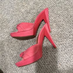 🩷Aldo Pink Suede Slides 9