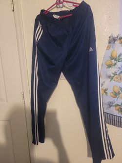 Adidas Navy Track Pants with White Stripes