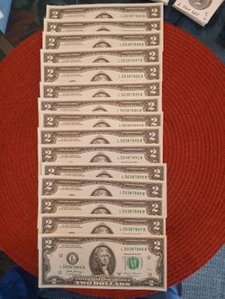  NEW CRISPY IN SQUENCE $2.00 BILLS