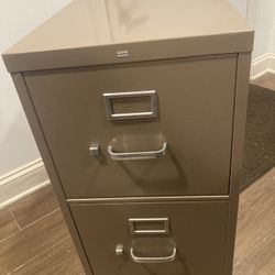 Large Clean Heavy Metal Two Drawer Filing Cabinet By Hon. GREAT DEAL!