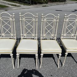 Vintage Mid Century 70s Kessler Hollywood Regency Dining Chairs 
