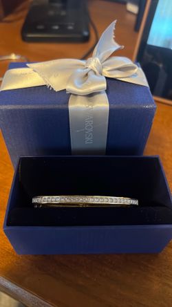 Swarovski bangle bracelet, gold tone