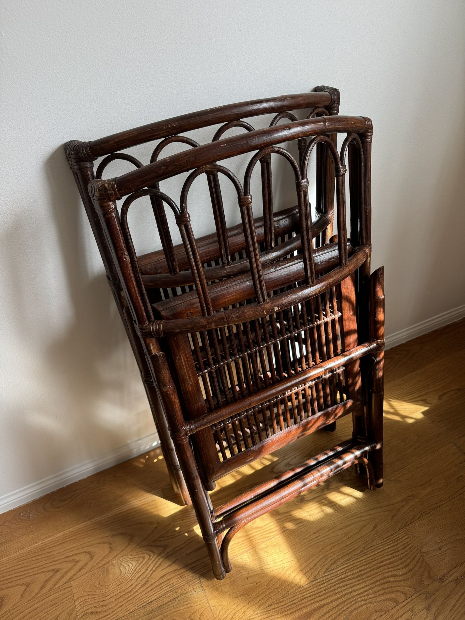 Vintage Rattan Dining Chairs-Espresso-Set Of 2