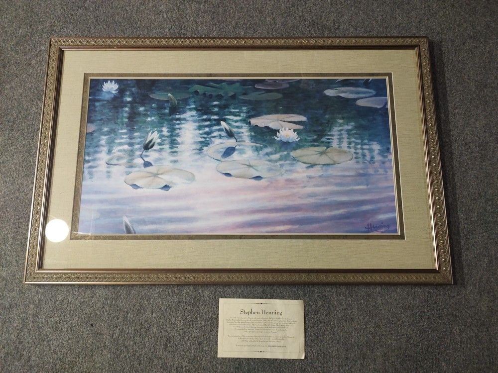 Stephen Henning Painting. Lily Pads. Great Condition
