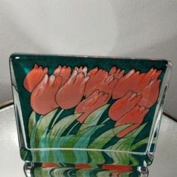 HELJA  LIUKKO SINDSROM ART GLASS PAPERWEIGHT 6"×4.5" - C13