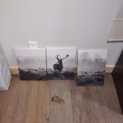 3 Piece Deer Wall Art 