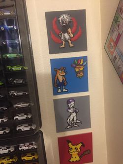 Perler beads on canvas