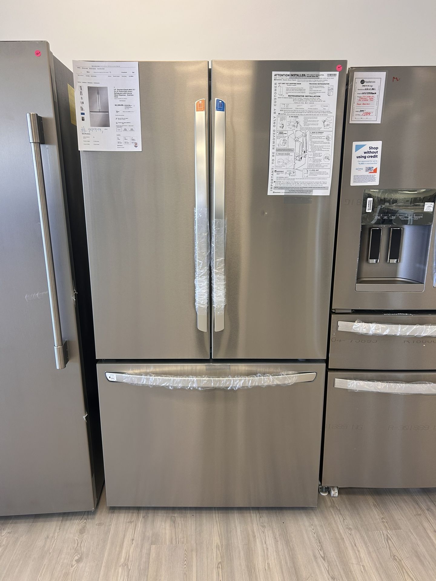 LG - Standard-Depth MAX 31.7 Cu. Ft. French Door Smart Refrigerator with Internal Water Dispenser - Stainless Steel