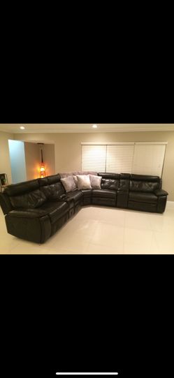 Leather Sofa Reclining Sectional