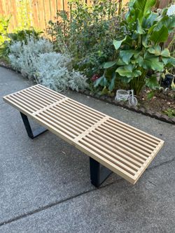 Wooden, long, sitting chair
