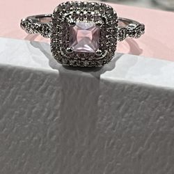 925 Silver Ring Ston Pink