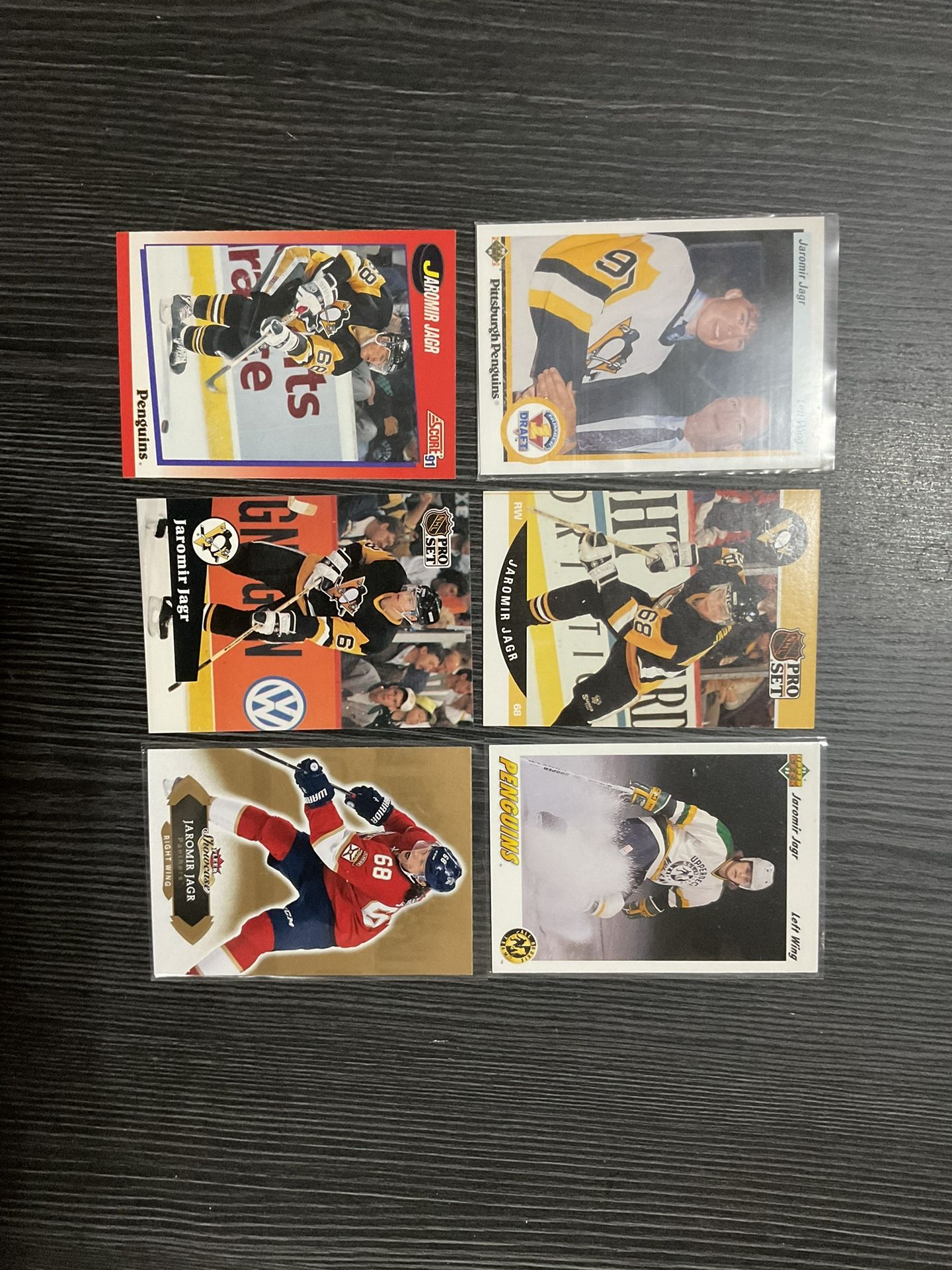 6 Jaromir Jagr Hockey Cards With Rookies Pittsburgh Penguins, Etc Legend MVP HOF 