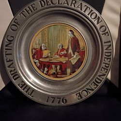 VINTAGE WILTON USA PEWTER 1776 PATRIOTIC 11" AMERICANA PLATE