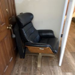 Leather mid century modern chair