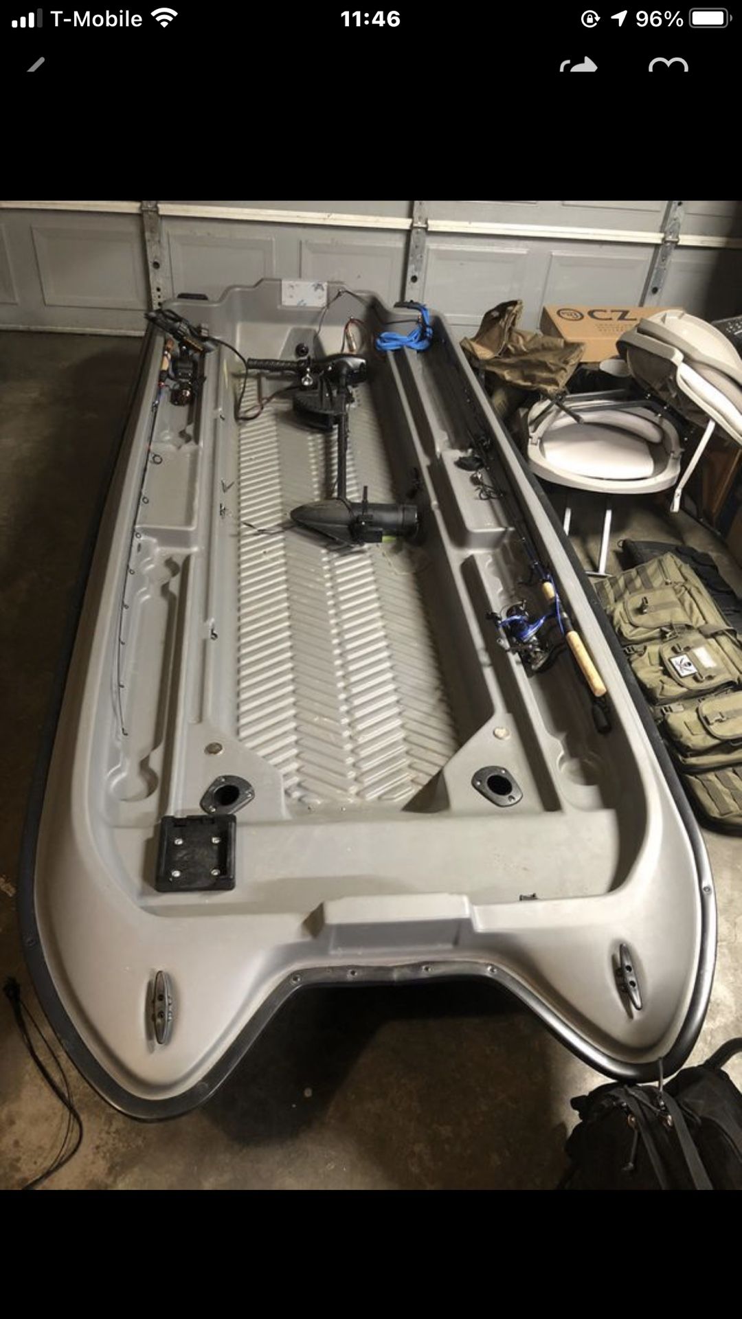 Bass Pro Pond Prowler boat w/battery and electric motor for Sale in