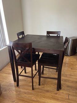 Brown Square table and chairs