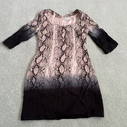 Tracy Reese Python Obverse Silk Blend Heath Size 6 Lined Dress