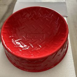 Supreme Diamond Plate Dog Bowl Red Brand New (x2)