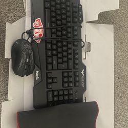 Keyboard And Mouse With Mouse Pad 