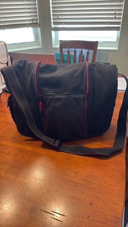 Black and Red Messenger Laptop Bag