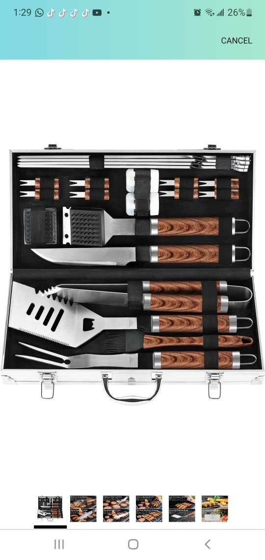 22Pcs Deluxe Grilling Utensils Set In Aluminum Case