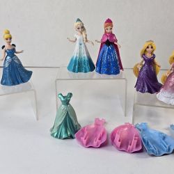 Disney Princess Magiclip Magic Clip Dolls Figures Lot Dresses Princesses 4"