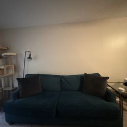 Selling Custom Dark Green Couch