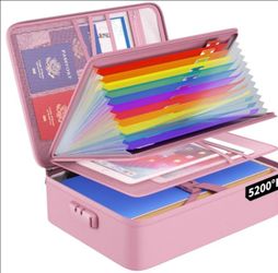Fireproof File Organizer Bag with 13 Pockets Accordion File Folder