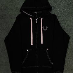 True Religion Buddha black zip up hoodie